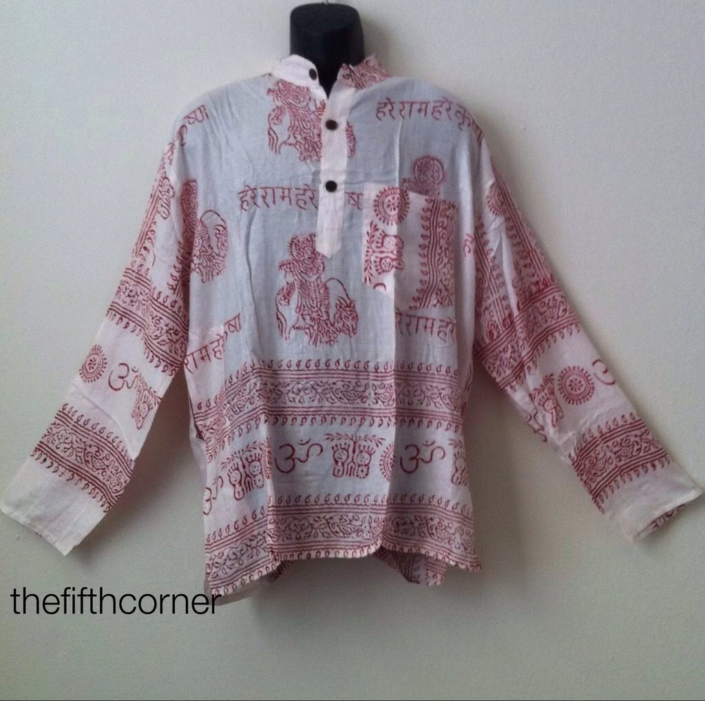 Hippie Hare Rama Om Ganesh Hindu Yoga Prayer T Shirt Kurta Top Unisex Handmade Unisex T-shirt, Sweatshirt, Hoodie, Long Sleeve Tee - T-Shirt, Sweatshirt, Hoodie