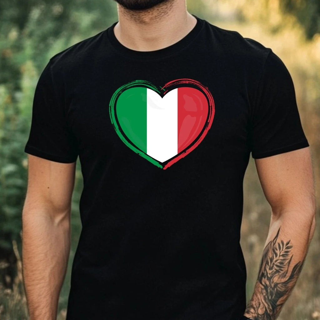 Mens Italy Flag Motif Cotton T-Shirt Size XS to 5XL Unisex T-shirt, Sweatshirt, Hoodie, Long Sleeve Tee - T-Shirt, Sweatshirt, Hoodie