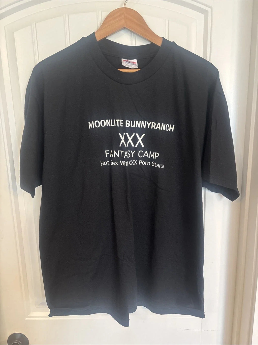 Vtg. Moonlight Bunny Ranch XXX Fantasy Camp Brothel Cathouse T Shirt XL Black Unisex T-shirt, Sweatshirt, Hoodie, Long Sleeve Tee - T-Shirt, Sweatshirt, Hoodie