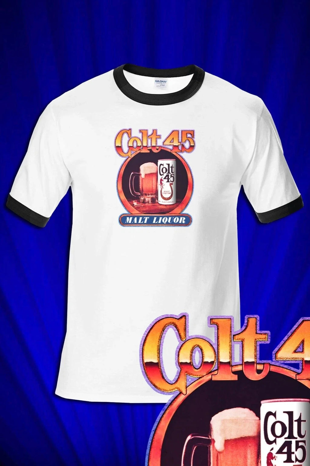 Malt Liquor Beer 1970s Vintage style RINGER Tee T-SHIRT Unisex T-shirt, Sweatshirt, Hoodie, Long Sleeve Tee - T-Shirt, Sweatshirt, Hoodie