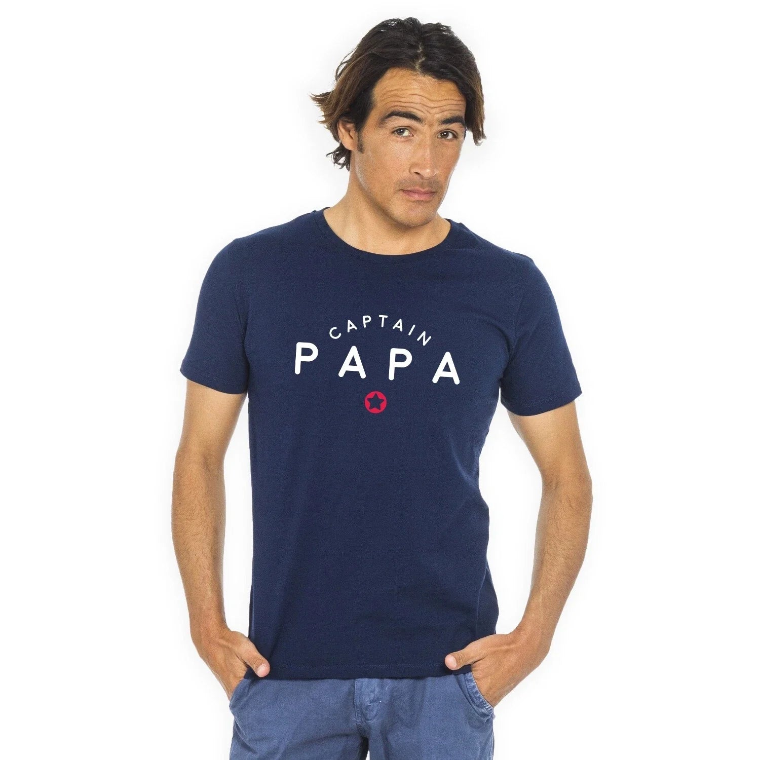 CAPTAIN PAPA men's navy blue short sleeve t-shirt Unisex T-shirt, Sweatshirt, Hoodie, Long Sleeve Tee - T-Shirt, Sweatshirt, Hoodie