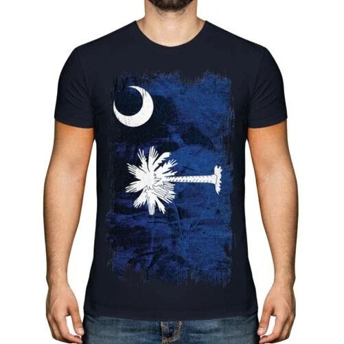 South Carolina State Flag Grunge Mens T-Shirt South Carolinian Shirt Unisex T-shirt, Sweatshirt, Hoodie, Long Sleeve Tee - T-Shirt, Sweatshirt, Hoodie