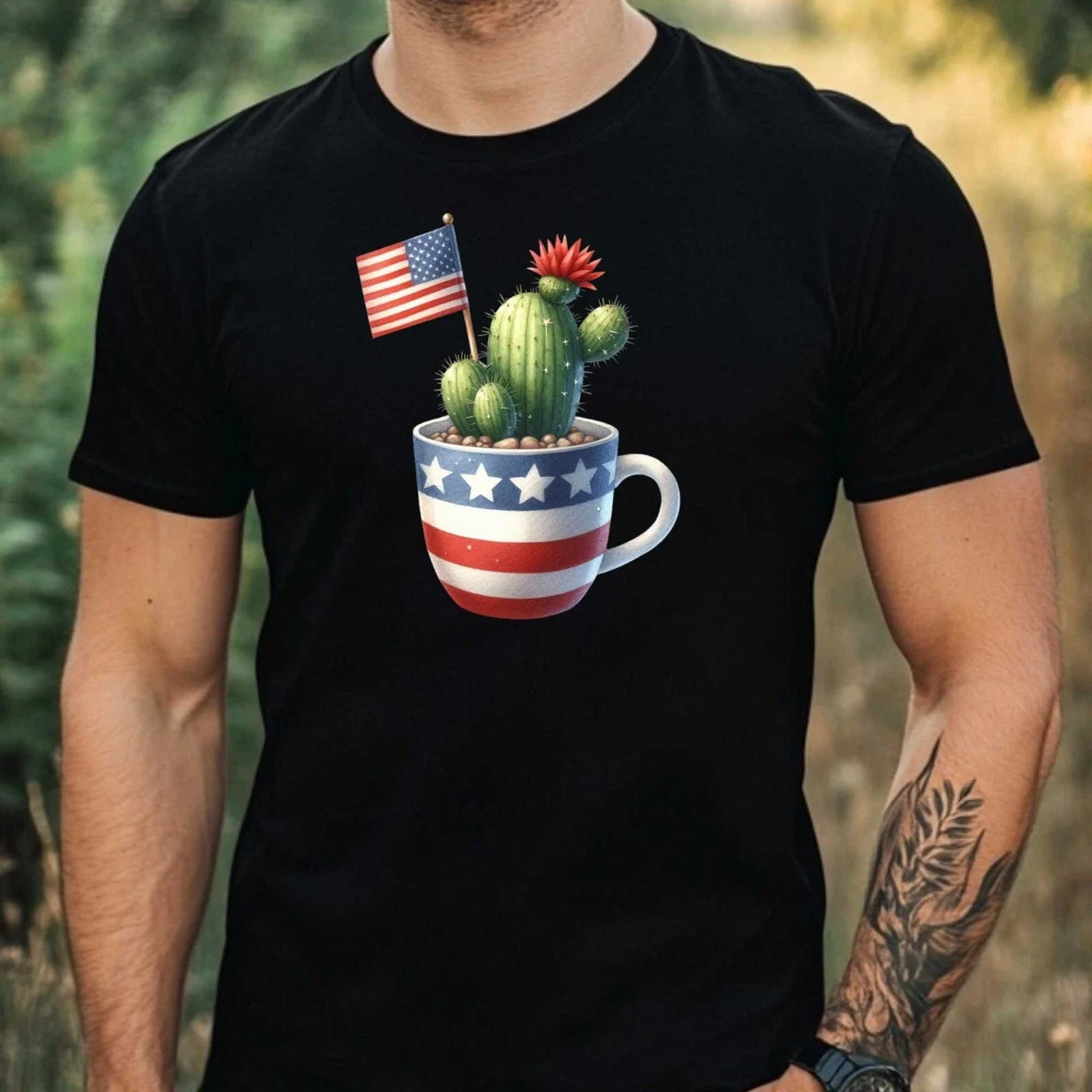 Men's USA Cactus Print Cotton T-Shirt Size XS to 5XL Unisex T-shirt, Sweatshirt, Hoodie, Long Sleeve Tee - T-Shirt, Sweatshirt, Hoodie