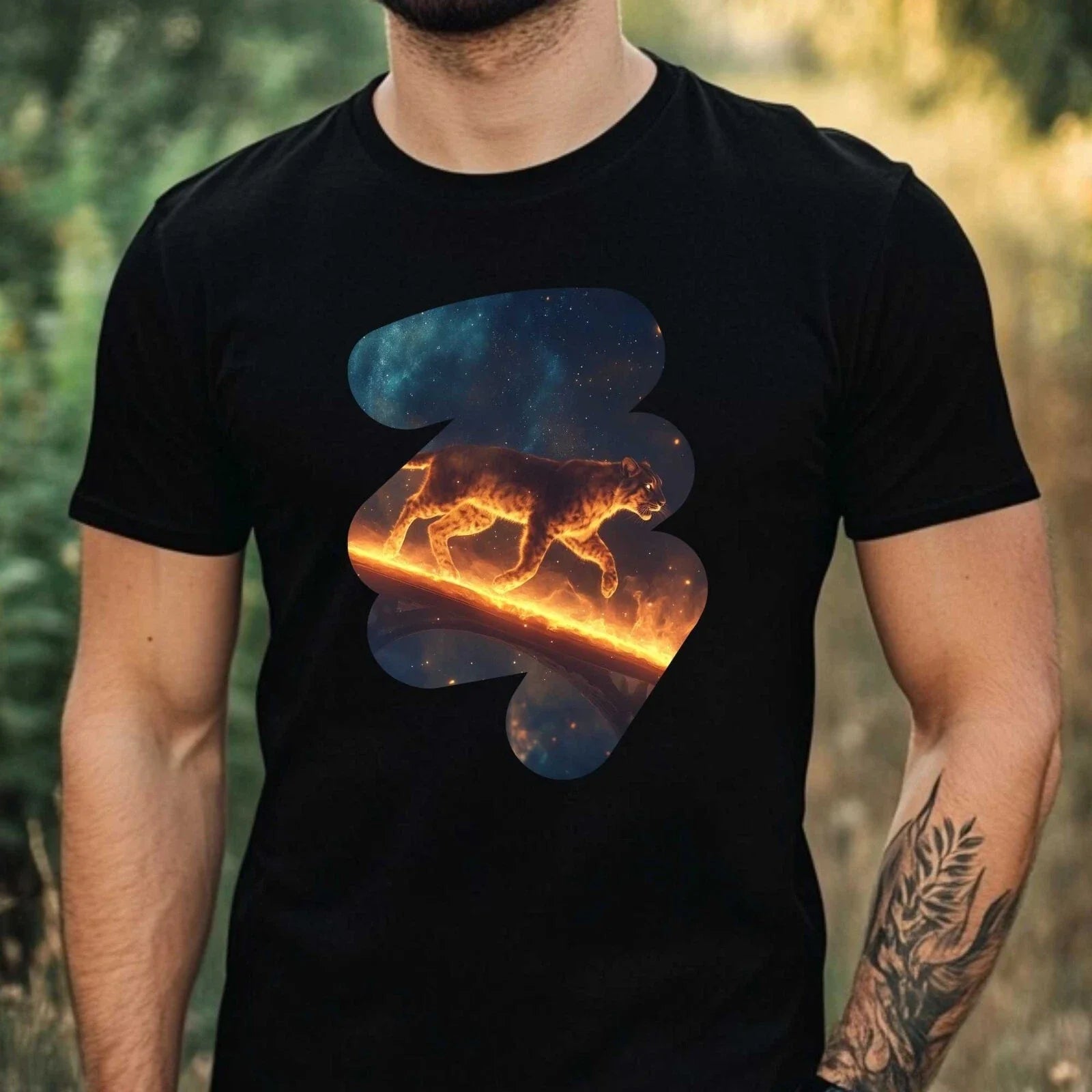 Mens Light Up Animal Print Cotton T-Shirt Size XS to 5XL Unisex T-shirt, Sweatshirt, Hoodie, Long Sleeve Tee - T-Shirt, Sweatshirt, Hoodie