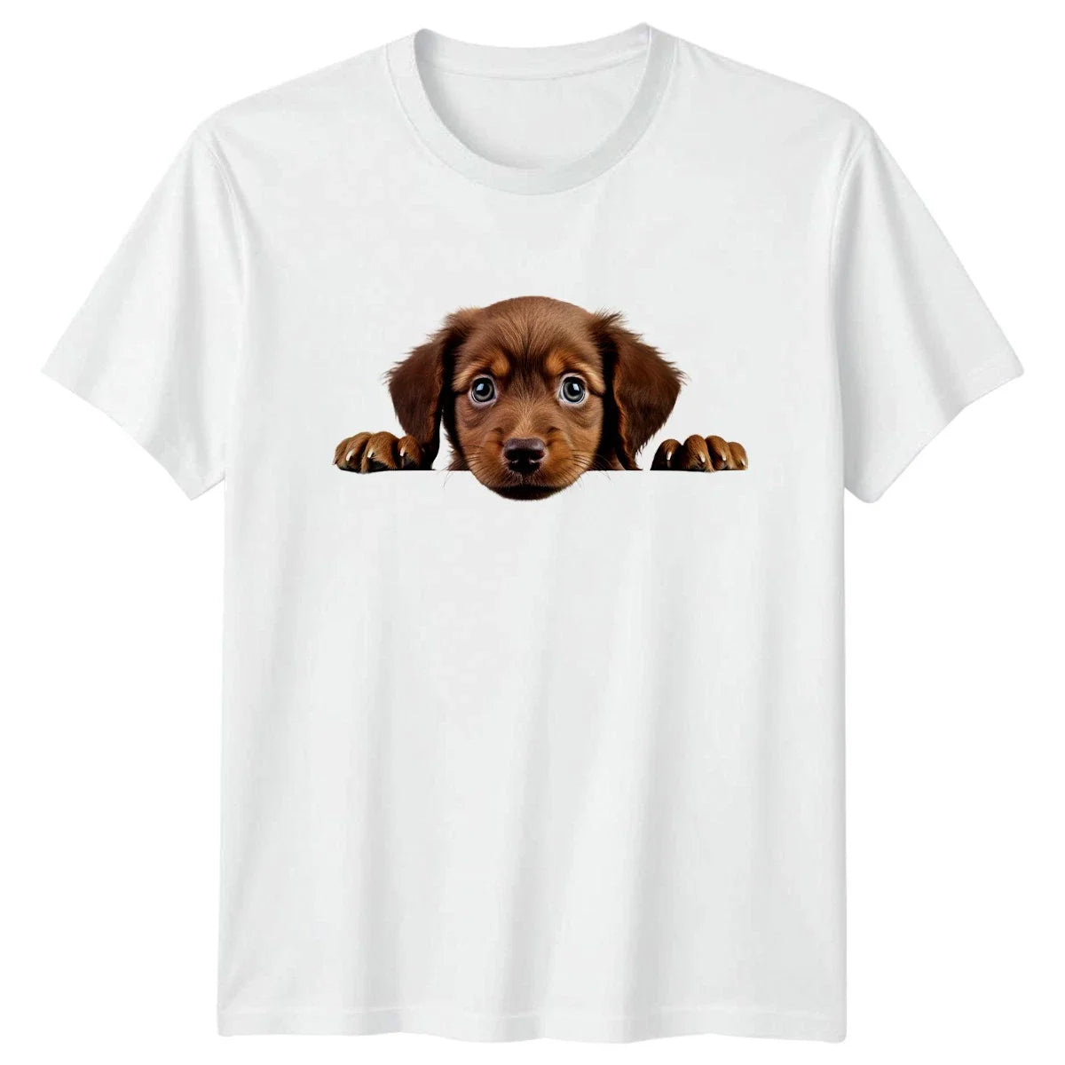 Cute Brown Puppy Peeking T-Shirt Puppy Dogs Birthday Gift For Him And Her Unisex T-shirt, Sweatshirt, Hoodie, Long Sleeve Tee - T-Shirt, Sweatshirt, Hoodie