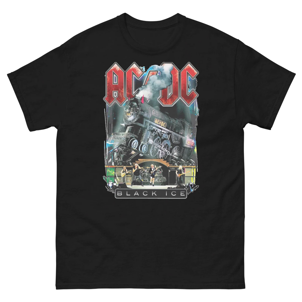 Black Ice ACDC Cover Metal Shirt Cool Rock Shirt Cheap, Fast Shipping Unisex T-shirt, Sweatshirt, Hoodie, Long Sleeve Tee - T-Shirt, Sweatshirt, Hoodie