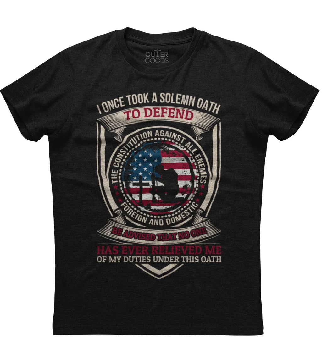 Oath To Defend The Constitution Mens Short Sleeve New Cotton Black T-shirt Unisex T-shirt, Sweatshirt, Hoodie, Long Sleeve Tee - T-Shirt, Sweatshirt, Hoodie