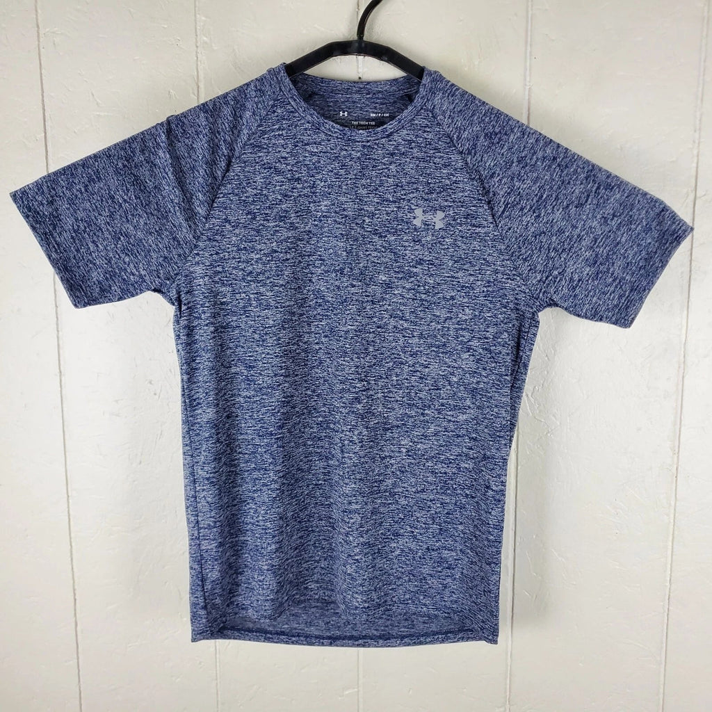 Under Armour Shirt Mens Small Blue Crew Neck short Sleeve Logo Stretch Pullover Unisex T-shirt, Sweatshirt, Hoodie, Long Sleeve Tee - T-Shirt, Sweatshirt, Hoodie