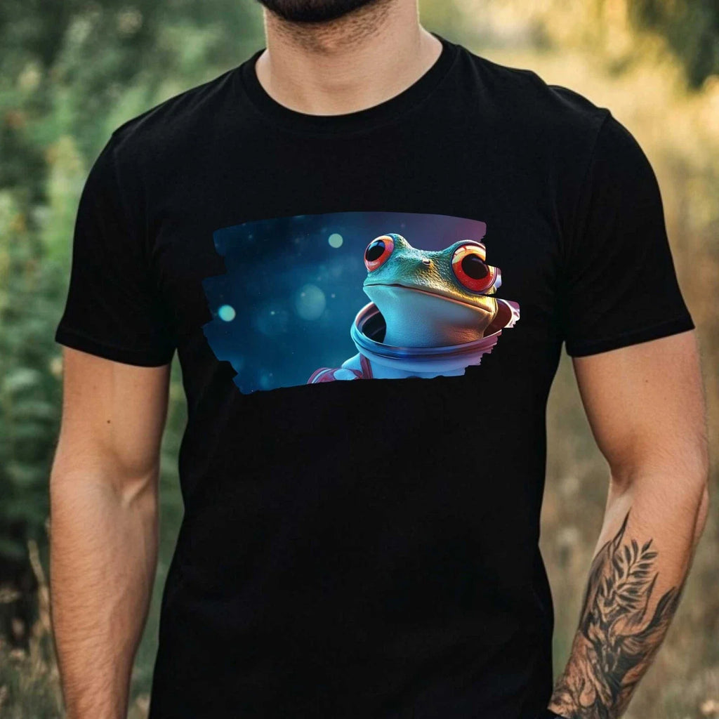 Mens Frog as Astronaut Print Cotton T-Shirt Size XS to 5XL Unisex T-shirt, Sweatshirt, Hoodie, Long Sleeve Tee - T-Shirt, Sweatshirt, Hoodie