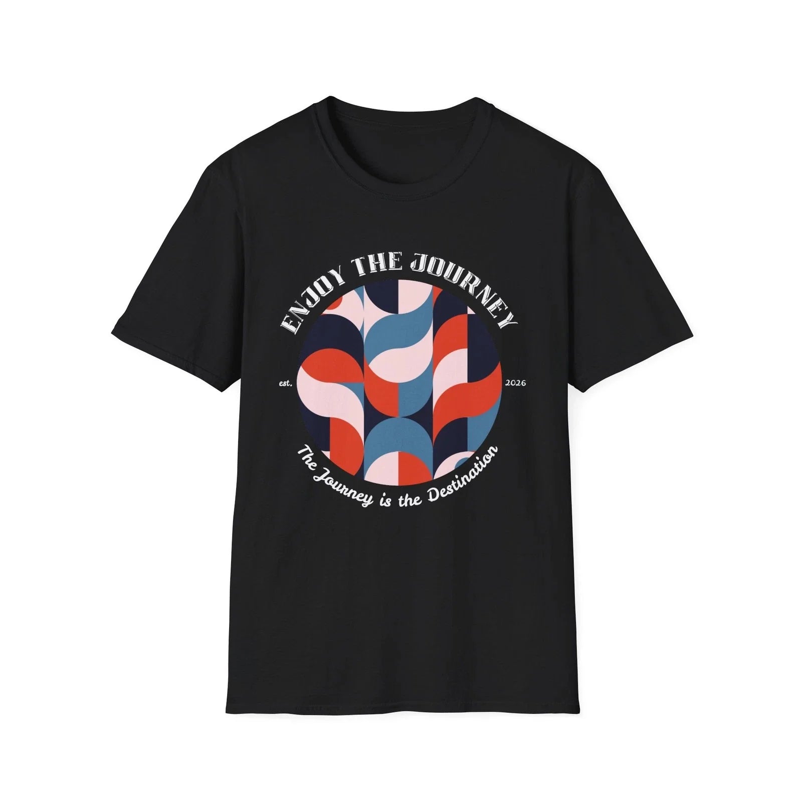 Enjoy the Journey abstract retro waves T-Shirt | Inspirational travel tee Unisex T-shirt, Sweatshirt, Hoodie, Long Sleeve Tee - T-Shirt, Sweatshirt, Hoodie