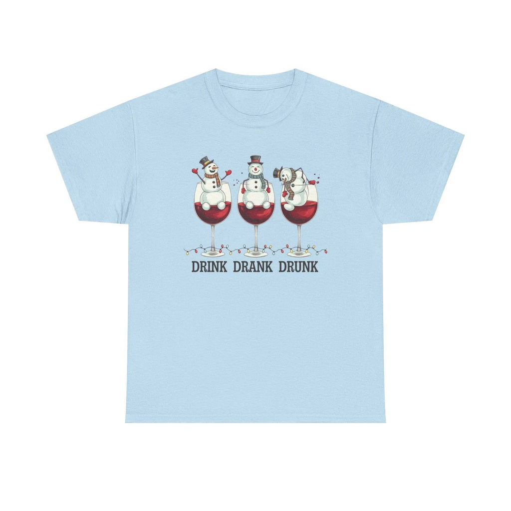 Drink Drank Drunk Christmas Shirt Funny Wine Snowman Tee Holiday Humor Gift Unisex T-shirt, Sweatshirt, Hoodie, Long Sleeve Tee - T-Shirt, Sweatshirt, Hoodie