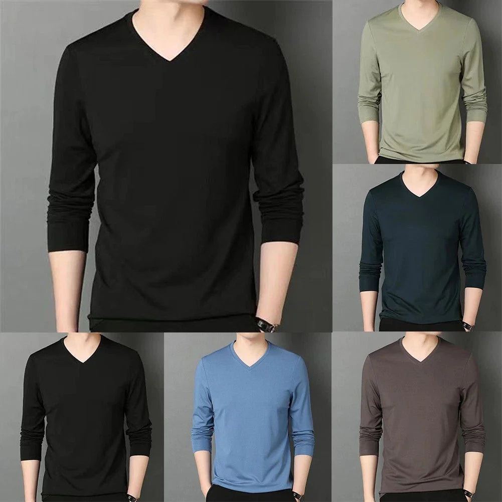 Trendy Men's V Neck Long Sleeve Muscle T Shirt Casual Tee Top Activewear Unisex T-shirt, Sweatshirt, Hoodie, Long Sleeve Tee - T-Shirt, Sweatshirt, Hoodie