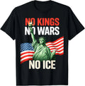 Retro Vintage No Wars No ICE No Kings US Flag Unisex T-Shirt Unisex T-shirt, Sweatshirt, Hoodie, Long Sleeve Tee - T-Shirt, Sweatshirt, Hoodie