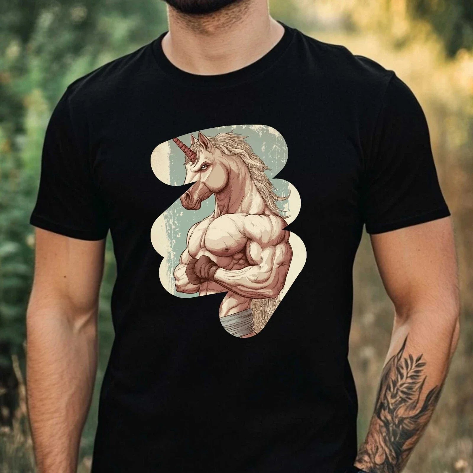 Mens Strong Unicorn Motif Cotton T-Shirt Size XS to 5XL Unisex T-shirt, Sweatshirt, Hoodie, Long Sleeve Tee - T-Shirt, Sweatshirt, Hoodie