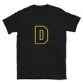 Letter  D Yellow Bold Font Simple Black T-Shirt Unisex T-shirt, Sweatshirt, Hoodie, Long Sleeve Tee - T-Shirt, Sweatshirt, Hoodie