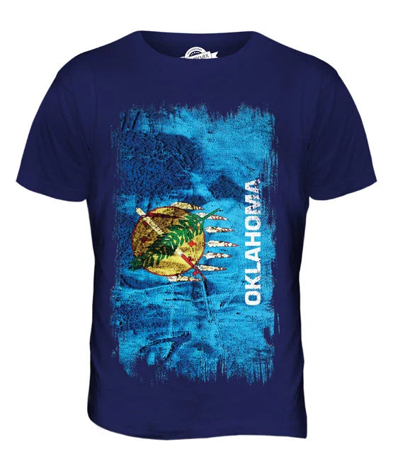 STATE OF OKLAHOMA GRUNGE FLAG MENS T-SHIRT TEE SHIRT XS S M L XL 2XL 3XL Unisex T-shirt, Sweatshirt, Hoodie, Long Sleeve Tee - T-Shirt, Sweatshirt, Hoodie
