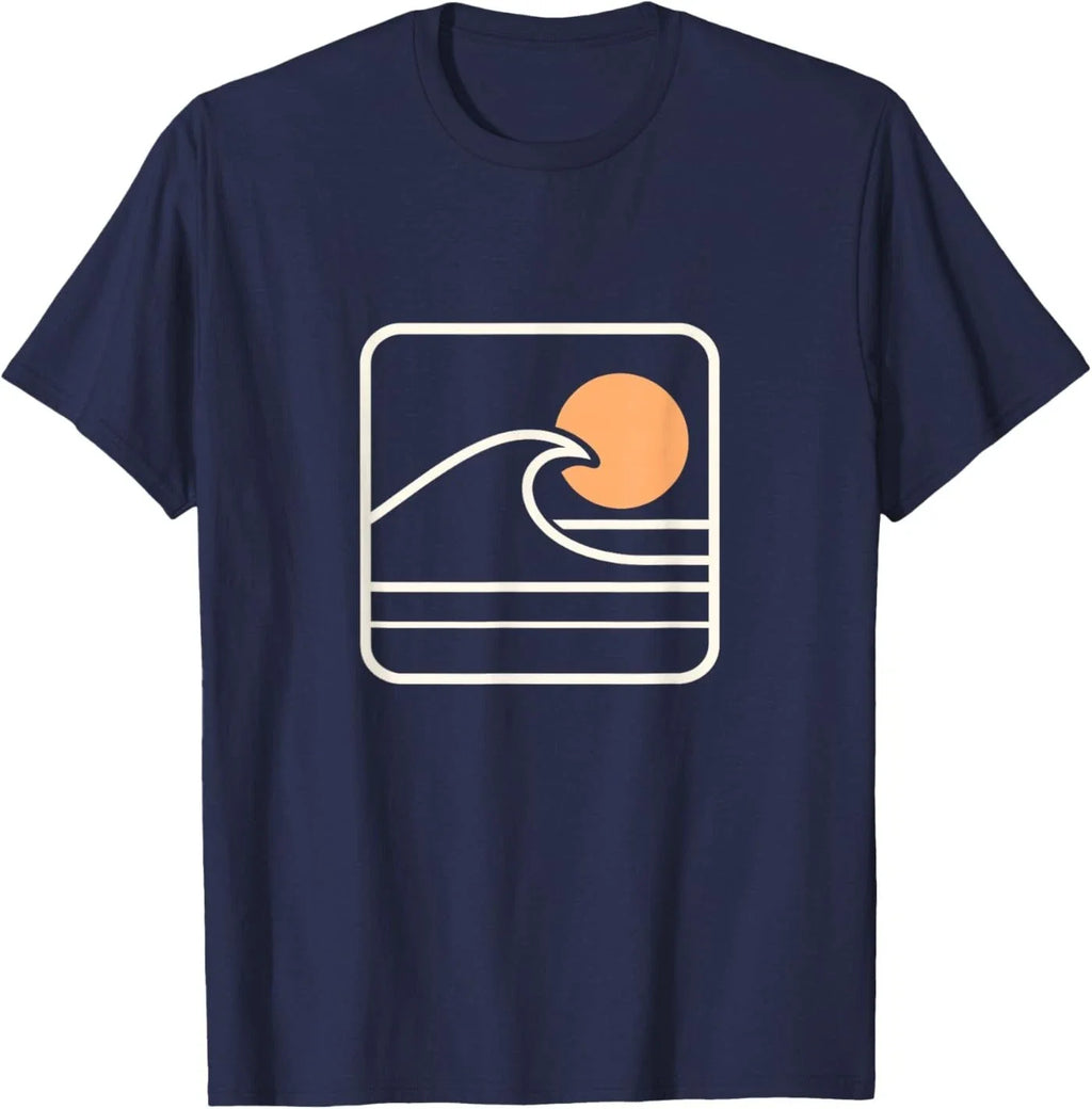 Retro Ocean Wave Sunset Surf Beach Minimalist T-Shirt Unisex T-shirt, Sweatshirt, Hoodie, Long Sleeve Tee - T-Shirt, Sweatshirt, Hoodie