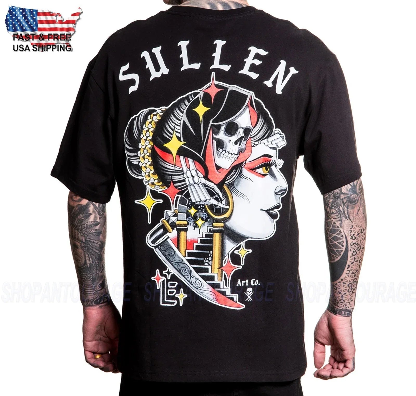 Sullen Art Collective Death Adorned Standard SCM7969 Short Sleeve Men`s T-shirt Unisex T-shirt, Sweatshirt, Hoodie, Long Sleeve Tee - T-Shirt, Sweatshirt, Hoodie