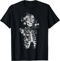 Floral Skeleton Flowers Goth Occult Death Dark Alt Aesthetic T-Shirt Unisex T-shirt, Sweatshirt, Hoodie, Long Sleeve Tee - T-Shirt, Sweatshirt, Hoodie