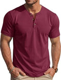 Men's Henley Short Sleeve Shirt Moisture Wicking Lightweight Unisex T-shirt, Sweatshirt, Hoodie, Long Sleeve Tee - T-Shirt, Sweatshirt, Hoodie