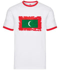 Maldives Grunge Style Flag Herren Ringer T-Shirt Rundhals Baumwolle 100% Unisex T-shirt, Sweatshirt, Hoodie, Long Sleeve Tee - T-Shirt, Sweatshirt, Hoodie