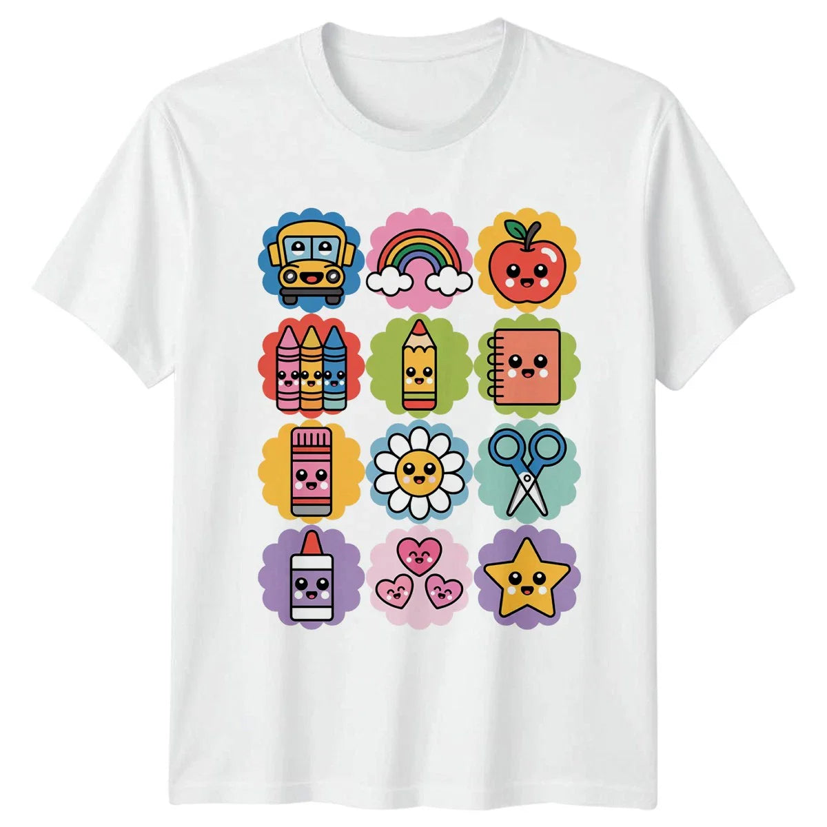 Cute Kawaii School Supplies Womens T-Shirt Kindergarten School Gift For Her Unisex T-shirt, Sweatshirt, Hoodie, Long Sleeve Tee - T-Shirt, Sweatshirt, Hoodie
