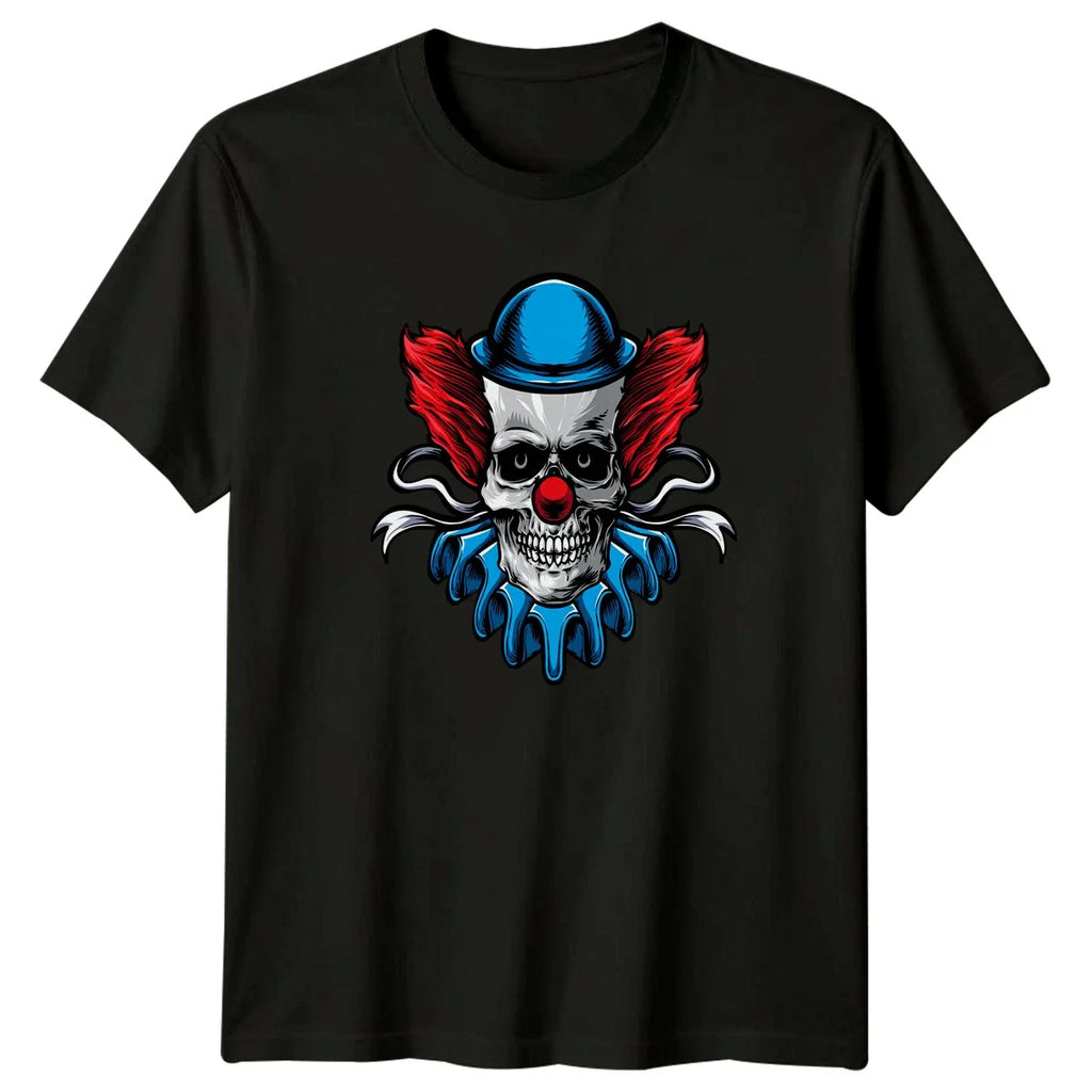 Spooky Clown Skull Face Jester T-Shirt Horror Goth Birthday Gift For Him And Her Unisex T-shirt, Sweatshirt, Hoodie, Long Sleeve Tee - T-Shirt, Sweatshirt, Hoodie