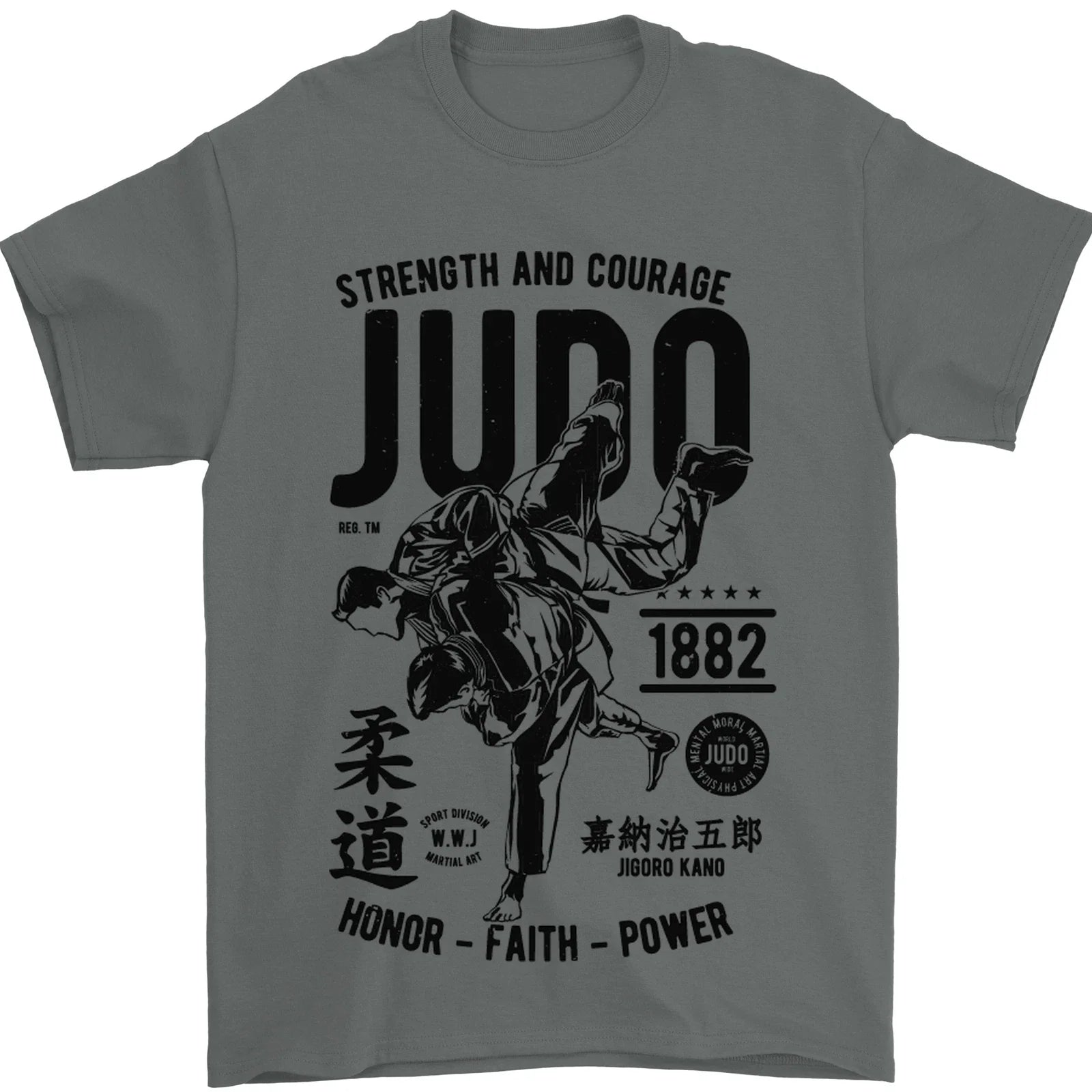 Judo Strength and Courage Martial Arts MMA Mens T-Shirt 100% Cotton Unisex T-shirt, Sweatshirt, Hoodie, Long Sleeve Tee - T-Shirt, Sweatshirt, Hoodie