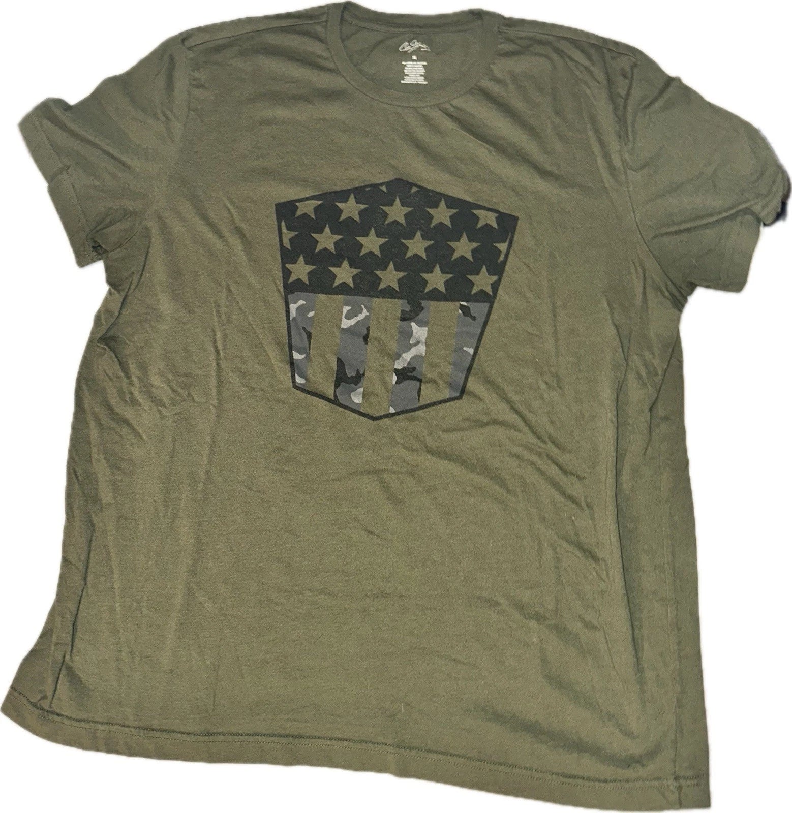 City Streets Mens T Shirt Size XL X-Large Short Sleeve American Flag Army Green Unisex T-shirt, Sweatshirt, Hoodie, Long Sleeve Tee - T-Shirt, Sweatshirt, Hoodie