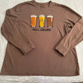 Life is Good tan long sleeve beer fall colors T-shirt 2XL - XXL Unisex T-shirt, Sweatshirt, Hoodie, Long Sleeve Tee - T-Shirt, Sweatshirt, Hoodie