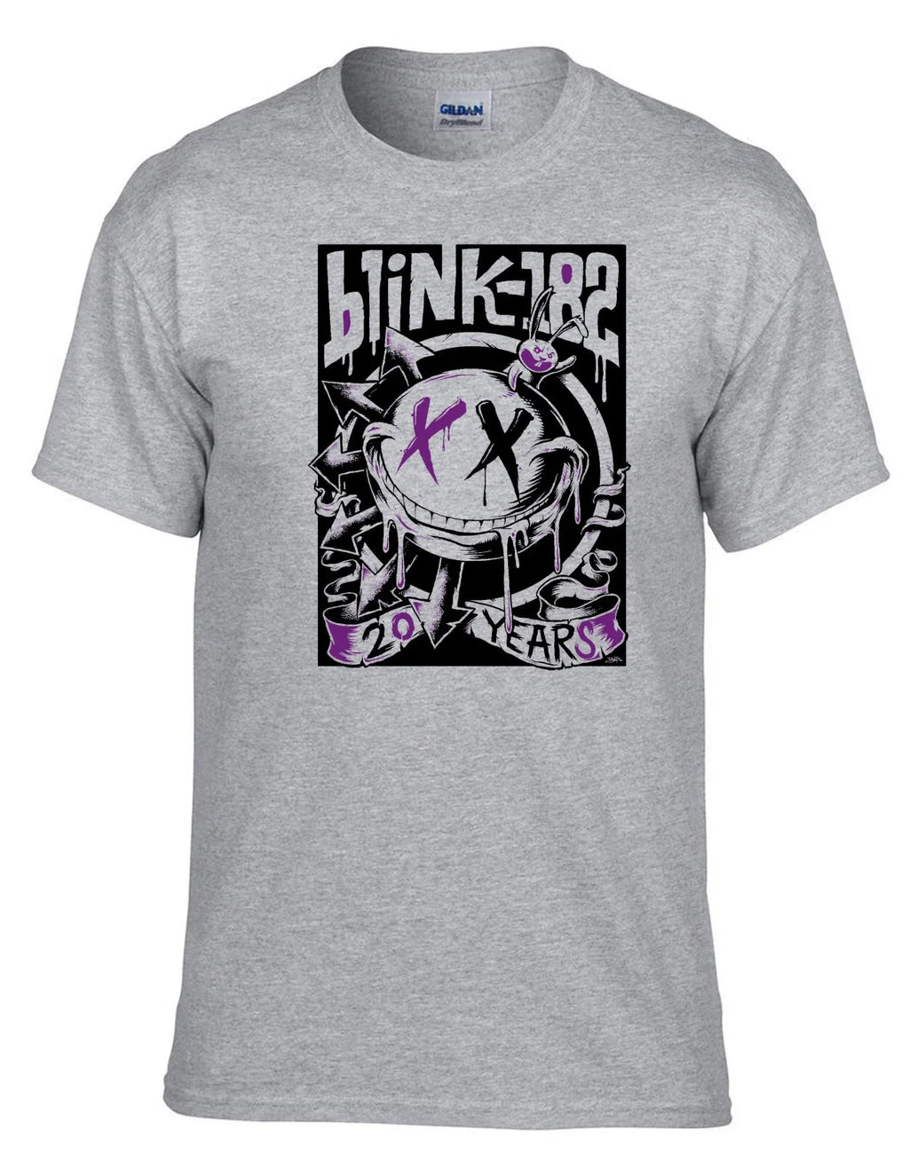 Blink 182 - BIG SMILE Punk Rules Rock Music Grey T-Shirt -132_Grey Unisex T-shirt, Sweatshirt, Hoodie, Long Sleeve Tee - T-Shirt, Sweatshirt, Hoodie