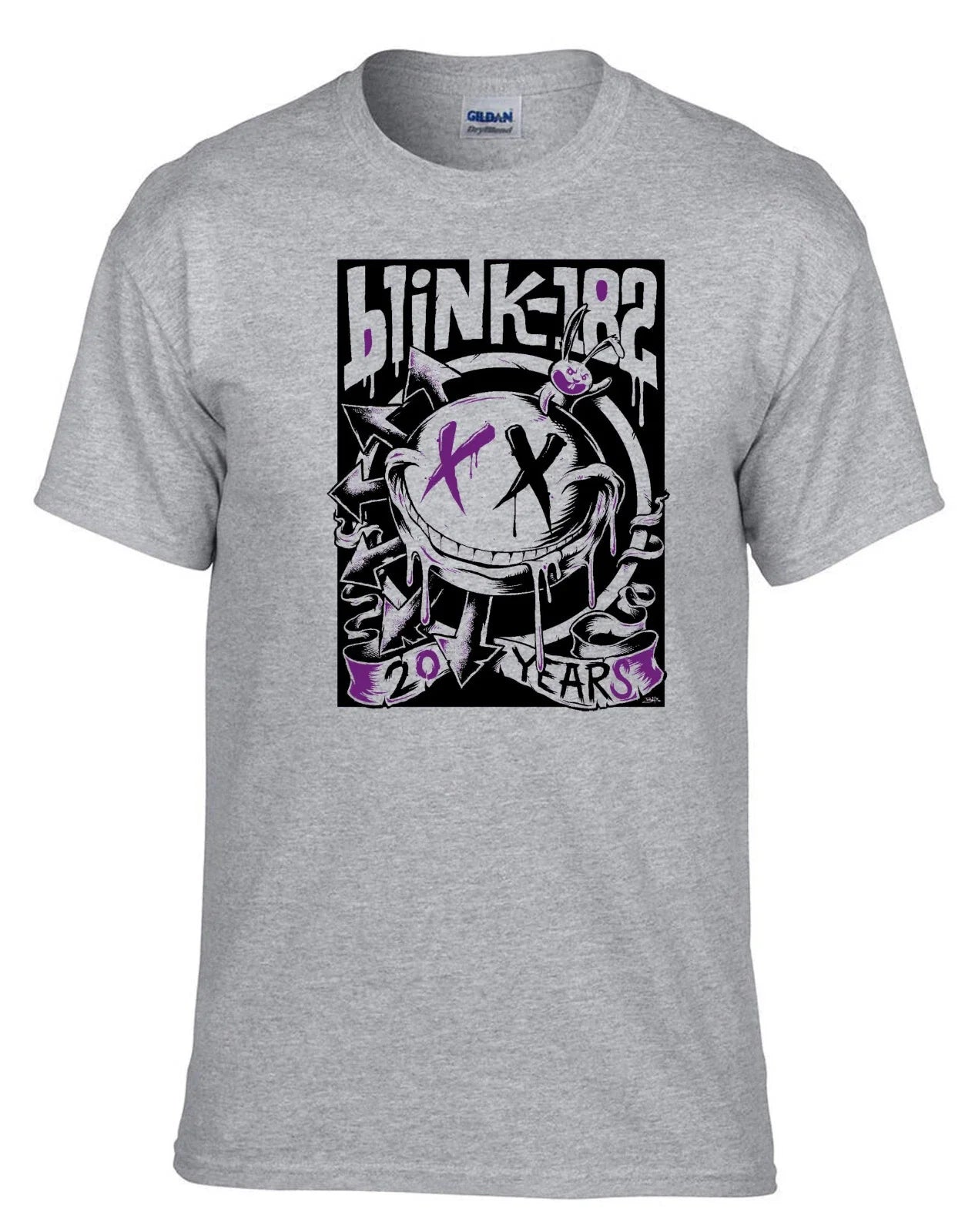 Blink 182 - BIG SMILE Punk Rules Rock Music Grey T-Shirt -132_Grey Unisex T-shirt, Sweatshirt, Hoodie, Long Sleeve Tee - T-Shirt, Sweatshirt, Hoodie