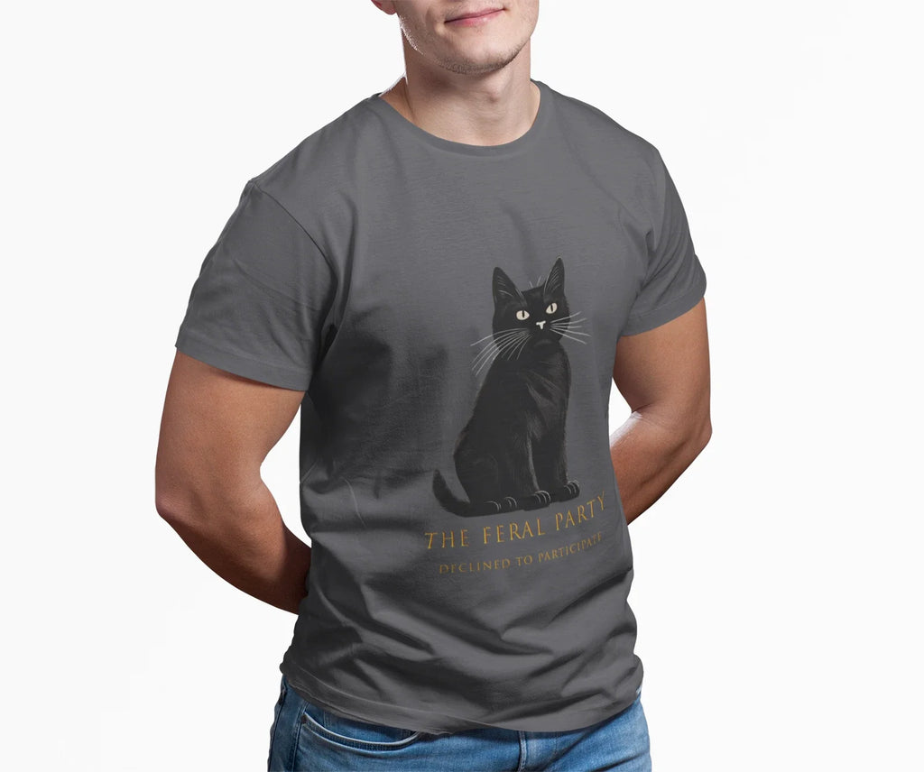 The Feral Party  Declined to Participate Cat Shirt  Unaffiliated Vibe Tee Unisex T-shirt, Sweatshirt, Hoodie, Long Sleeve Tee - T-Shirt, Sweatshirt, Hoodie