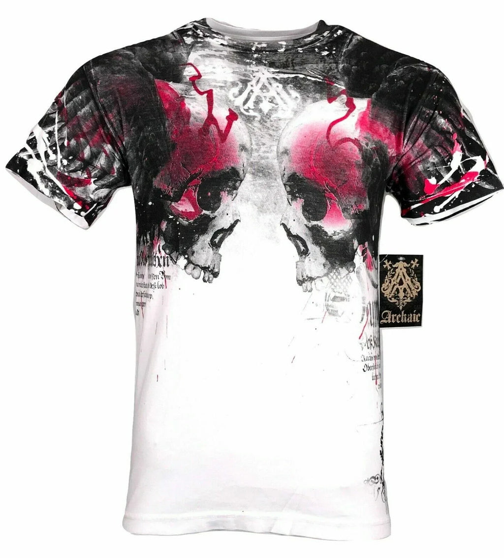 ARCHAIC by AFFLICTION Men's T-Shirt Skulls Crushers White Biker S-45XL $40 Unisex T-shirt, Sweatshirt, Hoodie, Long Sleeve Tee - T-Shirt, Sweatshirt, Hoodie