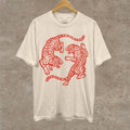 Japanese Fighting Tigers Tee Vintage Tattoo Art Graphic Shirt Retro Tiger Lover Unisex T-shirt, Sweatshirt, Hoodie, Long Sleeve Tee - T-Shirt, Sweatshirt, Hoodie