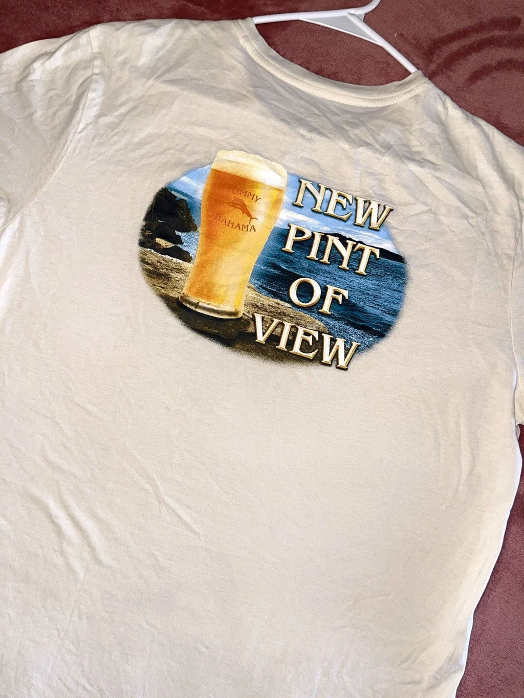 Tommy Bahama Shirt Mens medium Cream New Pint Of View Beer Graphic Cotton Tee Unisex T-shirt, Sweatshirt, Hoodie, Long Sleeve Tee - T-Shirt, Sweatshirt, Hoodie