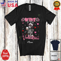 Custom Name Wine Is My Valentine; Pink Skeleton Drinking Wine Drunker T-Shirt Unisex T-shirt, Sweatshirt, Hoodie, Long Sleeve Tee - T-Shirt, Sweatshirt, Hoodie