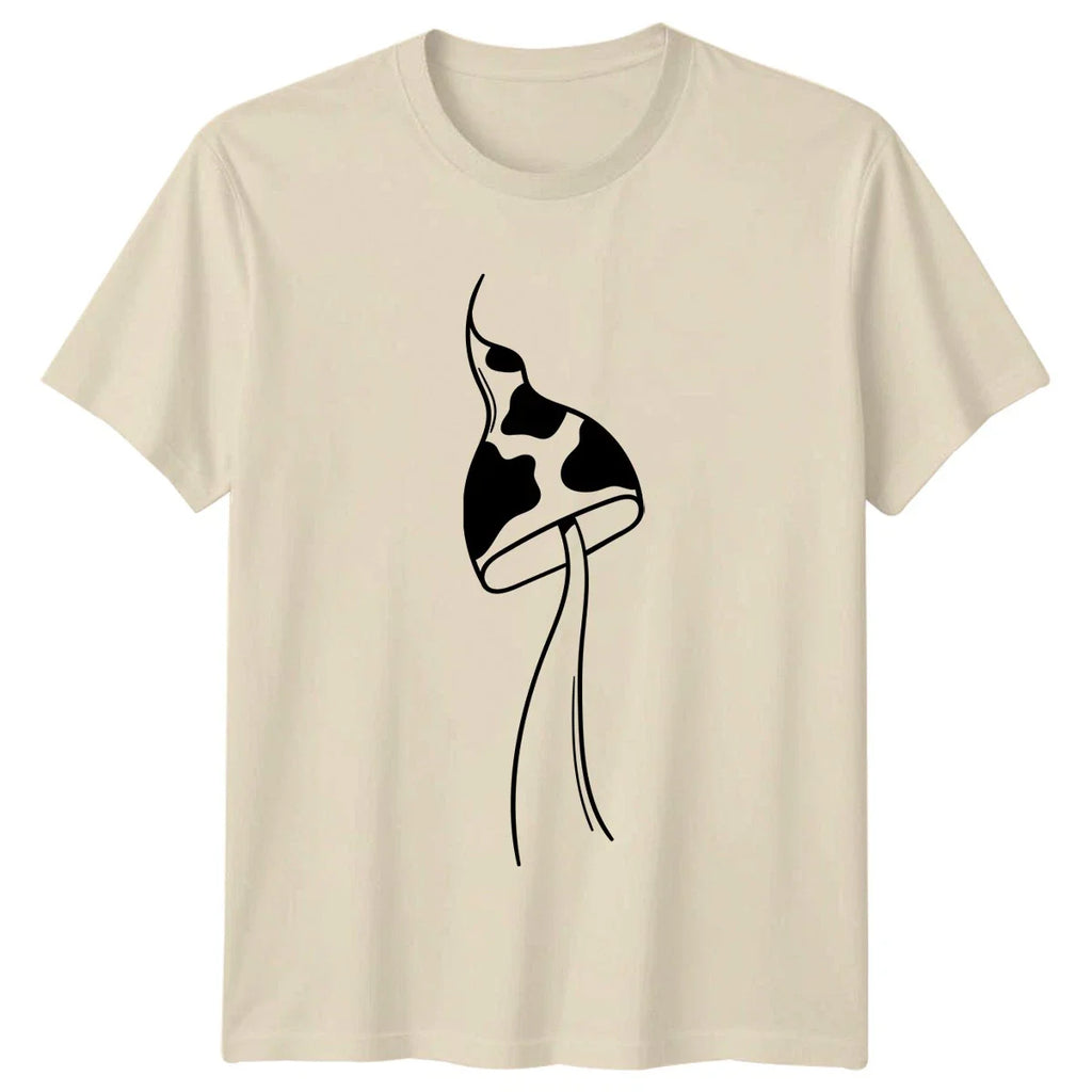 Boho Mushroom Cow Print Aesthetic T-Shirt Mushroom Birthday Gift For Him And Her Unisex T-shirt, Sweatshirt, Hoodie, Long Sleeve Tee - T-Shirt, Sweatshirt, Hoodie