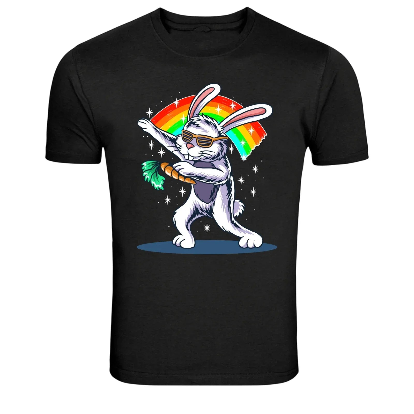 Cool Easter Bunny Dab Rainbow Graphic T Shirt Party Tee Unisex T-shirt, Sweatshirt, Hoodie, Long Sleeve Tee - T-Shirt, Sweatshirt, Hoodie