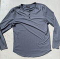 Men's CUTS T-Shirt Gray Curve Hem 2XL Solid Casual Athleisure Minimalist Henley Unisex T-shirt, Sweatshirt, Hoodie, Long Sleeve Tee - T-Shirt, Sweatshirt, Hoodie