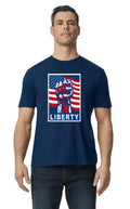 Liberty and Justice for all Political quote American Flag blue T-Shirt Gift Tee Unisex T-shirt, Sweatshirt, Hoodie, Long Sleeve Tee - T-Shirt, Sweatshirt, Hoodie