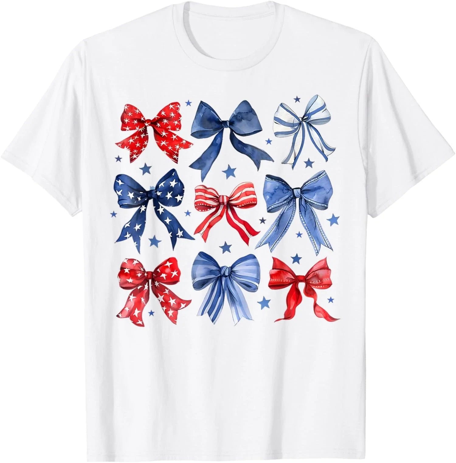 Happy 4th of July Patriotic Boho Coquette Cute Bows Unisex T-Shirt Unisex T-shirt, Sweatshirt, Hoodie, Long Sleeve Tee - T-Shirt, Sweatshirt, Hoodie