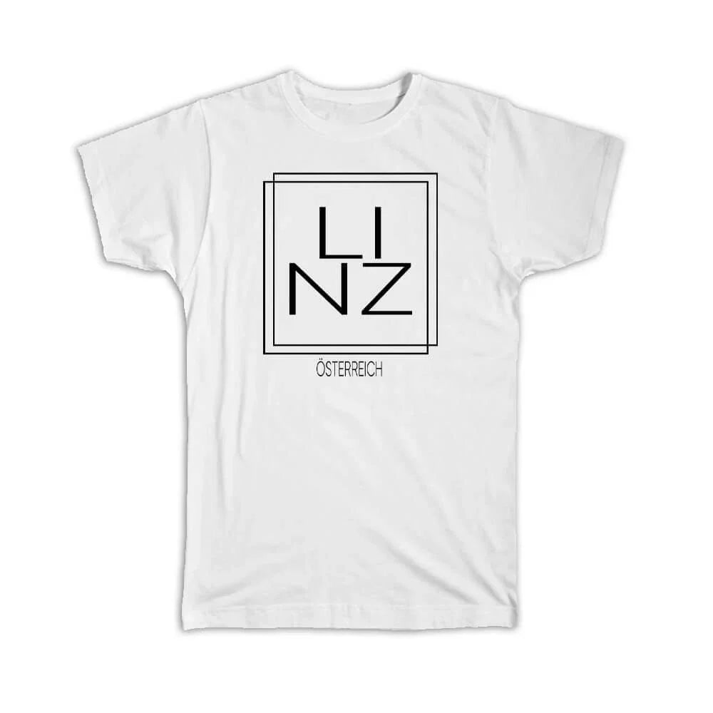 Gift T-Shirt : LINZ Austria Square Modern Minimalist Font Unisex T-shirt, Sweatshirt, Hoodie, Long Sleeve Tee - T-Shirt, Sweatshirt, Hoodie