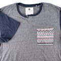 On The Byas Henley Shirt Large Grey Navy Colorblock Aztec Pocket Short Sleeve Unisex T-shirt, Sweatshirt, Hoodie, Long Sleeve Tee - T-Shirt, Sweatshirt, Hoodie