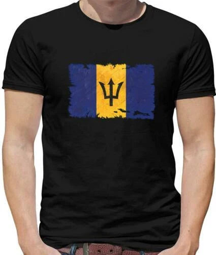 Barbados Grunge Flag Mens T-Shirt - Caribbean - Bridgetown - Country - Flags Unisex T-shirt, Sweatshirt, Hoodie, Long Sleeve Tee - T-Shirt, Sweatshirt, Hoodie