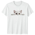 Peeking White Cat T-Shirt Pet Lovers Cats Christmas Gift For Him And Her Unisex T-shirt, Sweatshirt, Hoodie, Long Sleeve Tee - T-Shirt, Sweatshirt, Hoodie