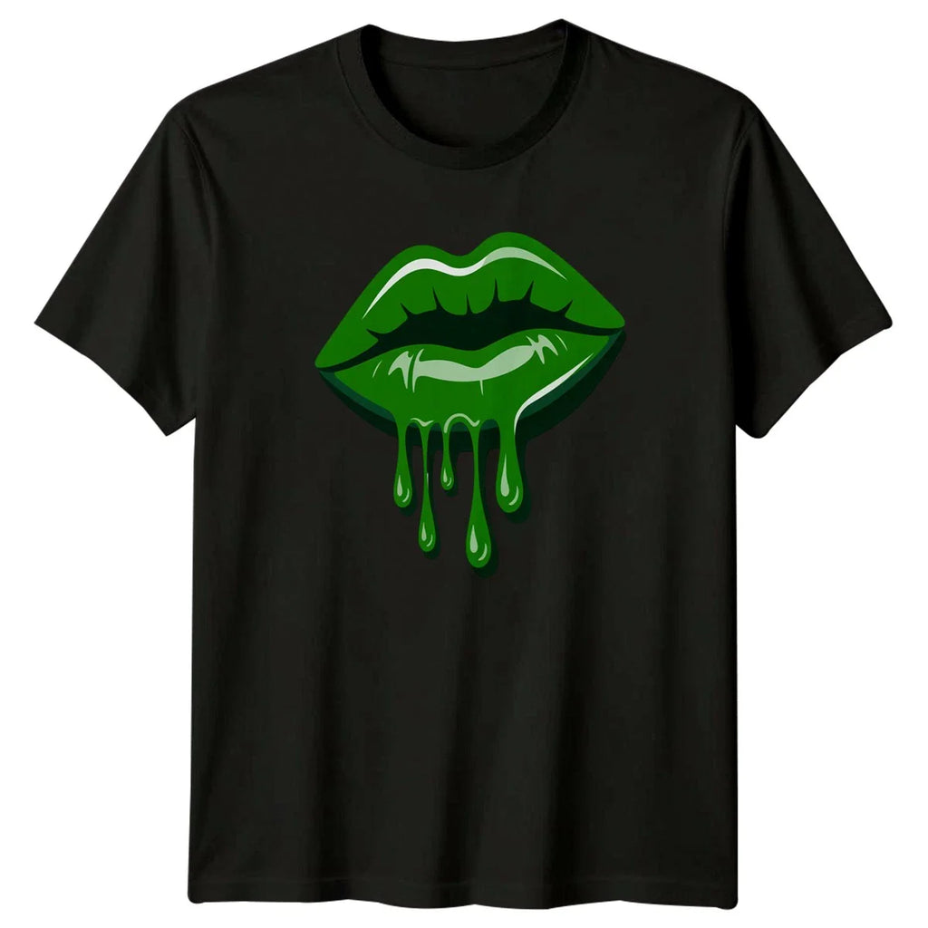 Green Dripping Lips Abstract Pop T-Shirt Pop Art Aesthetic Gift For Him And Her Unisex T-shirt, Sweatshirt, Hoodie, Long Sleeve Tee - T-Shirt, Sweatshirt, Hoodie