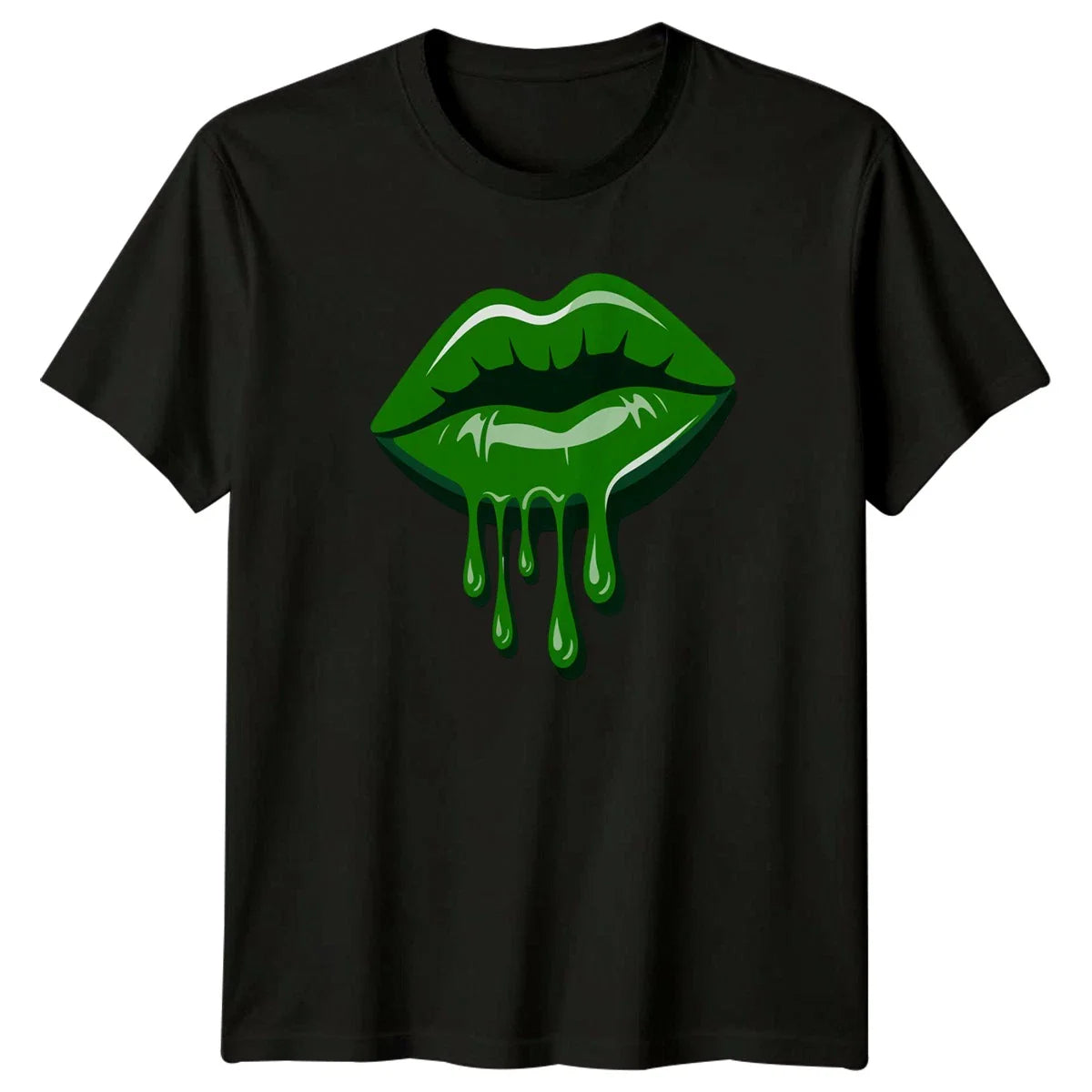 Green Dripping Lips Abstract Pop T-Shirt Pop Art Aesthetic Gift For Him And Her Unisex T-shirt, Sweatshirt, Hoodie, Long Sleeve Tee - T-Shirt, Sweatshirt, Hoodie