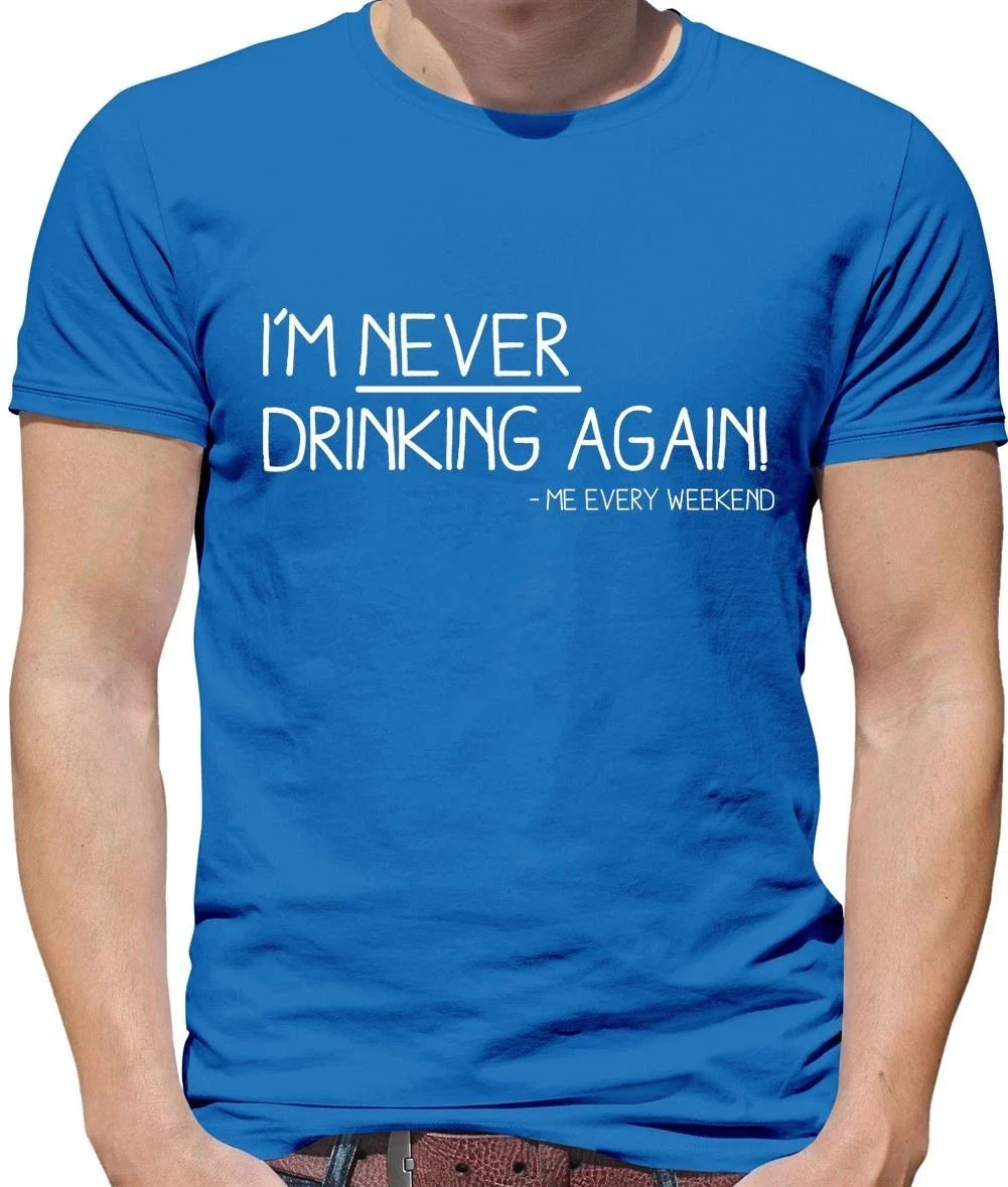 I'm Never Drinking Again - Mens T-Shirt - Funny Pub Wine Beer Gin Love Unisex T-shirt, Sweatshirt, Hoodie, Long Sleeve Tee - T-Shirt, Sweatshirt, Hoodie