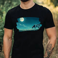 Mens Cow at Full Moon Motif Cotton T-Shirt Size XS to 5XL Unisex T-shirt, Sweatshirt, Hoodie, Long Sleeve Tee - T-Shirt, Sweatshirt, Hoodie